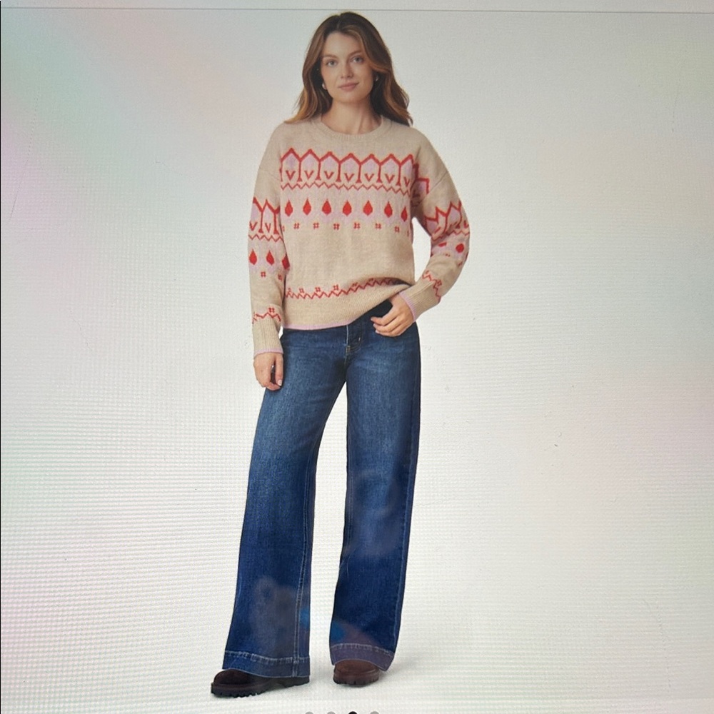 Scotch & Soda Beige and Red Knit Sweater